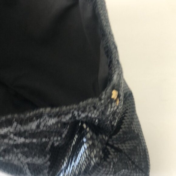 Old Navy Polished Black Snake Evening Clutch Black - Picture 7 of 8